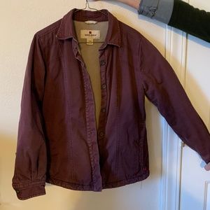 Woolrich Women's Size Small Burgundy Barn Coat Sherpa Lined